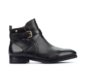 Pikolinos Royal W4D-8614 Black Buckle Zip Ankle Boot Made In Spain