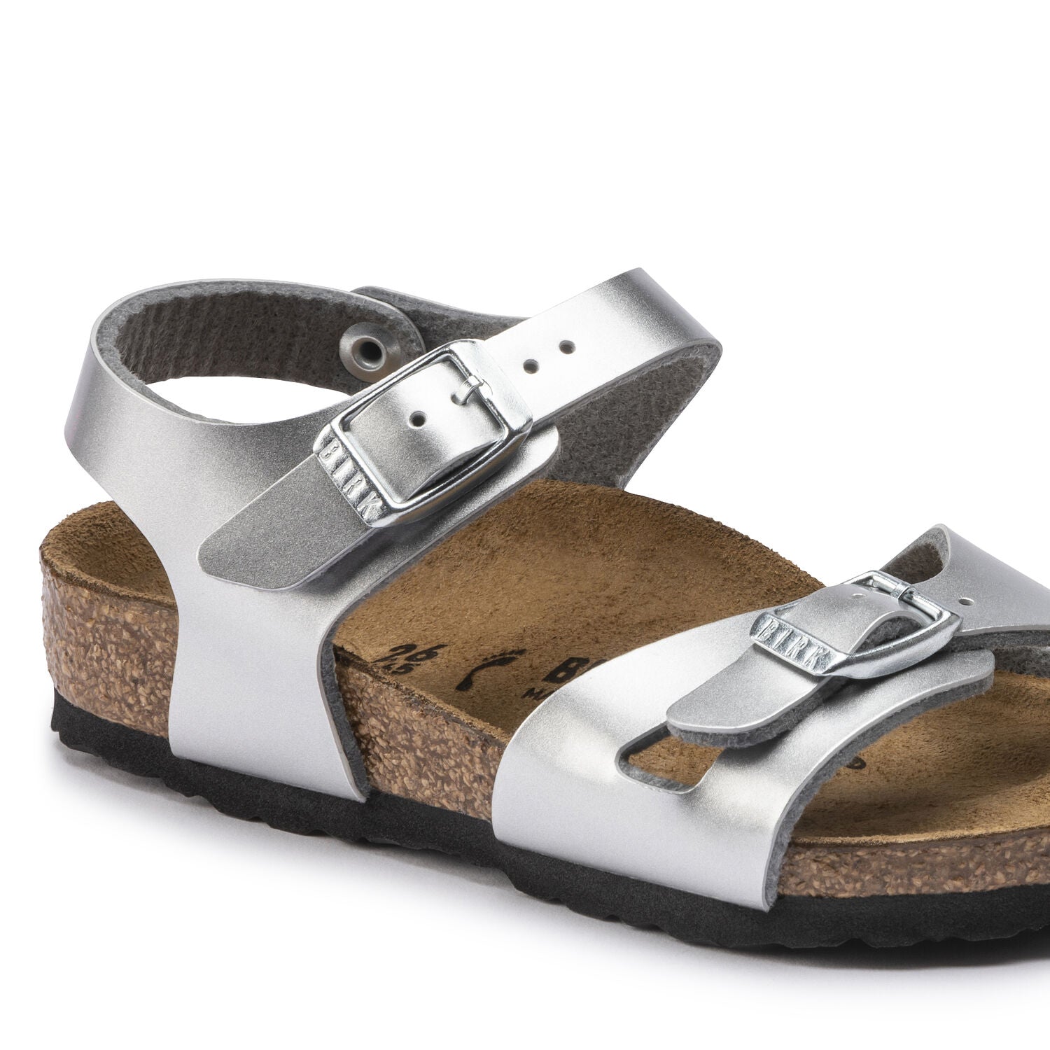 Birkenstock Rio Kids Electric Metallic Silver Birko-Flor Made In Germany