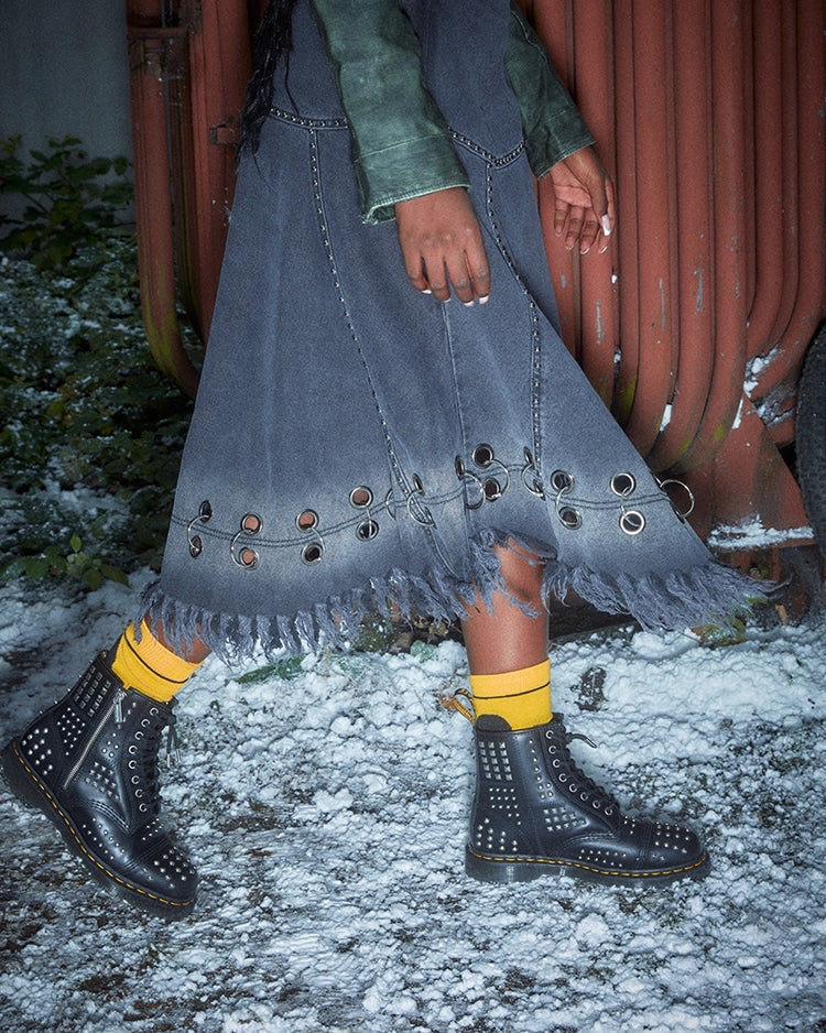 Dr. Martens 1460 Black Atlas Studded 8 Eyelet Boot