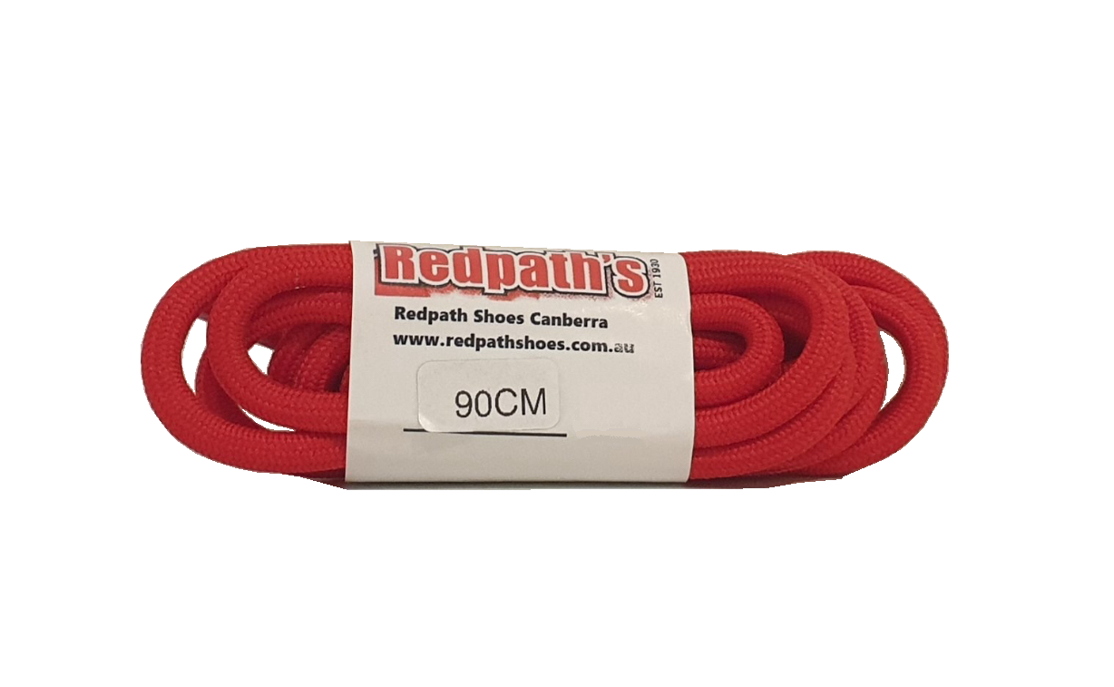 Redpath’s Red 35 Inch 90cm (4-6 Eyelet) Round Polyester Shoe Laces