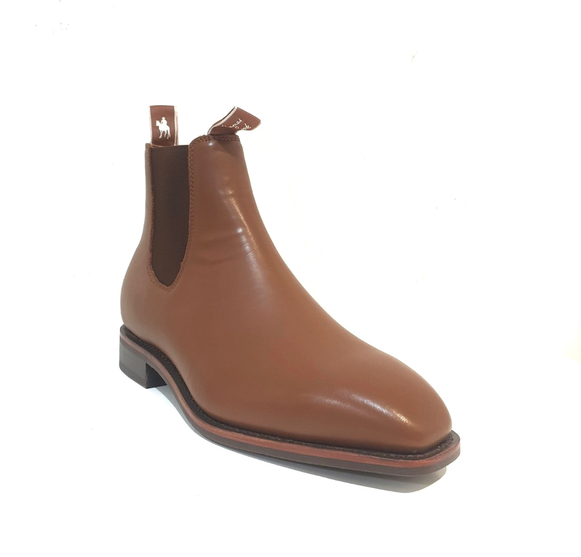 Thomas Cook Trentham Light Tan One Piece Rubber Sole Chelsea Dress Boot