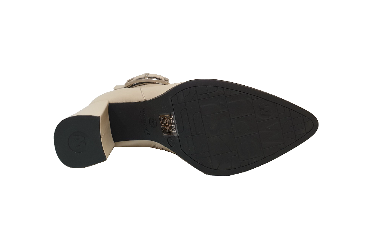 Wonders M-5402 Bora Cream Leather Buckle Mid Calf Zip Boot Made In Spain