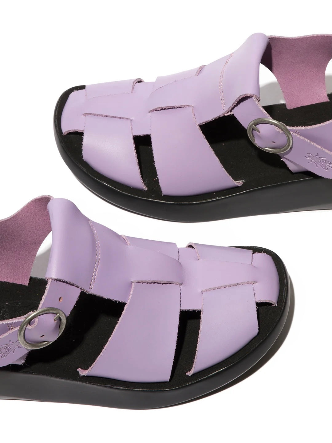 Fly London Bawe842Fly Violet Purple Brooklyn Leather Strappy Wedge Made In Portugal