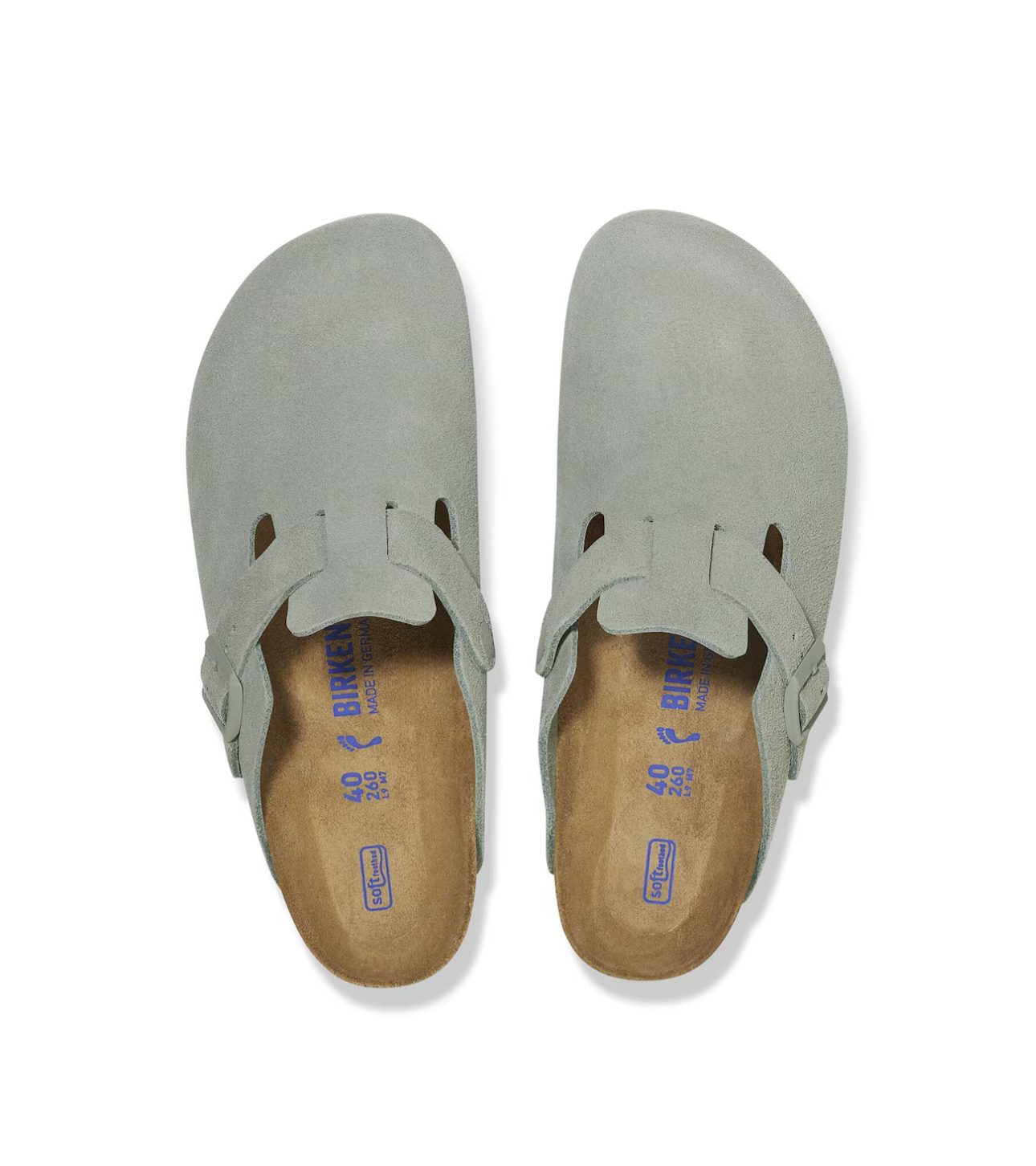 Birkenstock Boston Pure Sage Soft Footbed Made In Germany