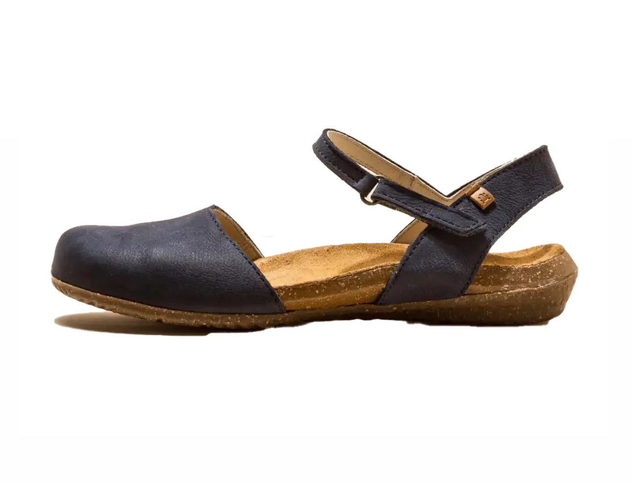 El Naturalista N412 Ocean Navy Blue Wakataua Pleasant Leather Flats Sandals Made In Spain