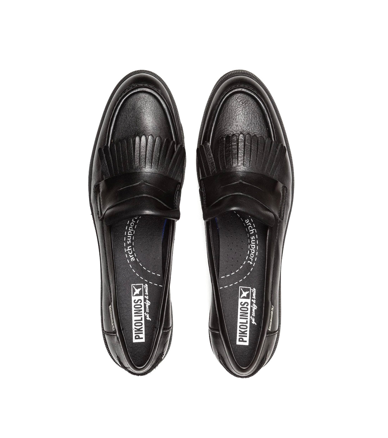 Pikolinos Salamanca W6Y-3631 Black Tassel Platform Loafer Slip On Shoe Made In Spain
