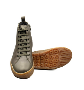 Camper Peu Terreno K300486-002 Khaki Green Leather 7 Eyelet Zip Ankle Boots