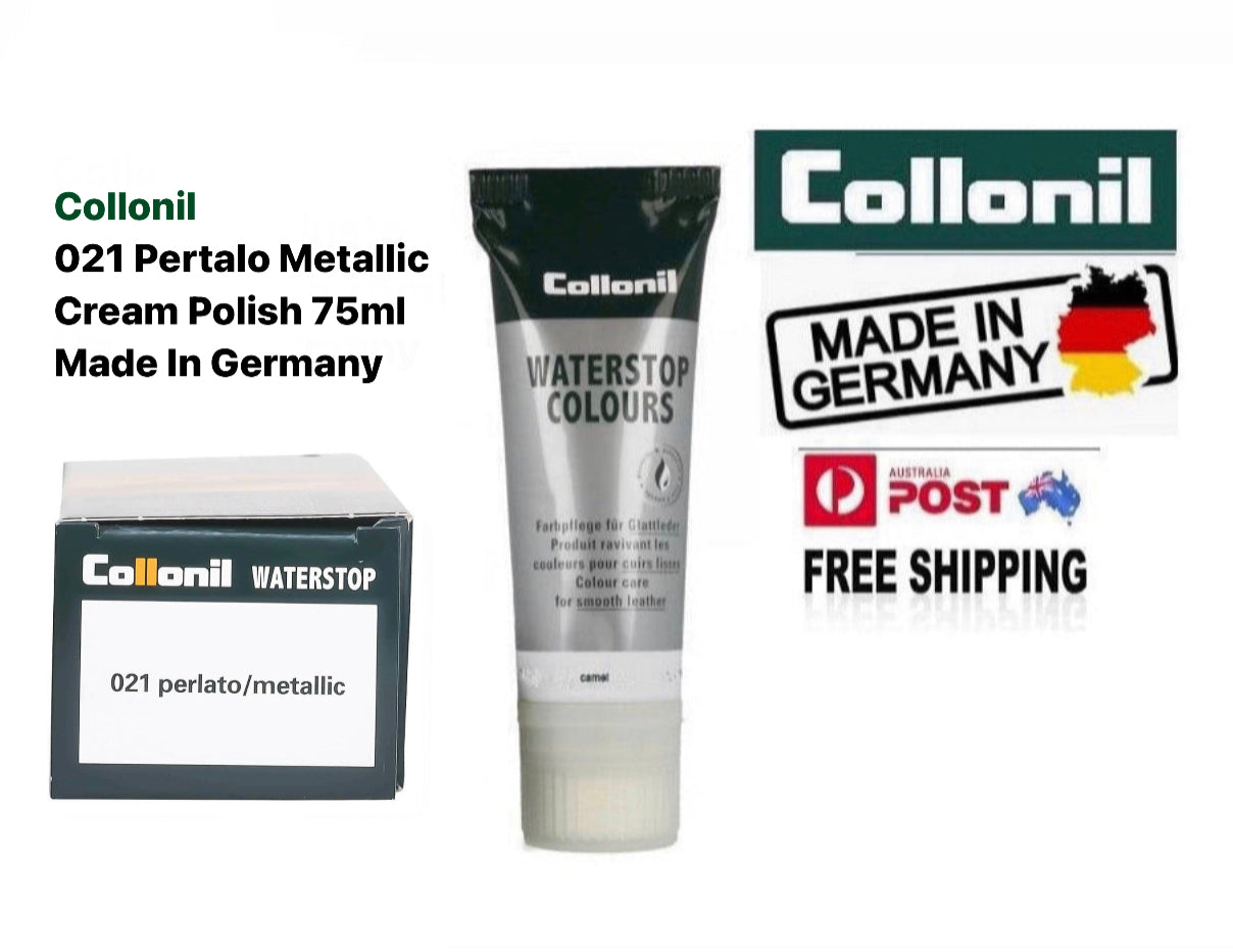 Collonil Waterstop 021 Perlato Metallic Cream Sponge Applicator Tube 75ml Made In Germany