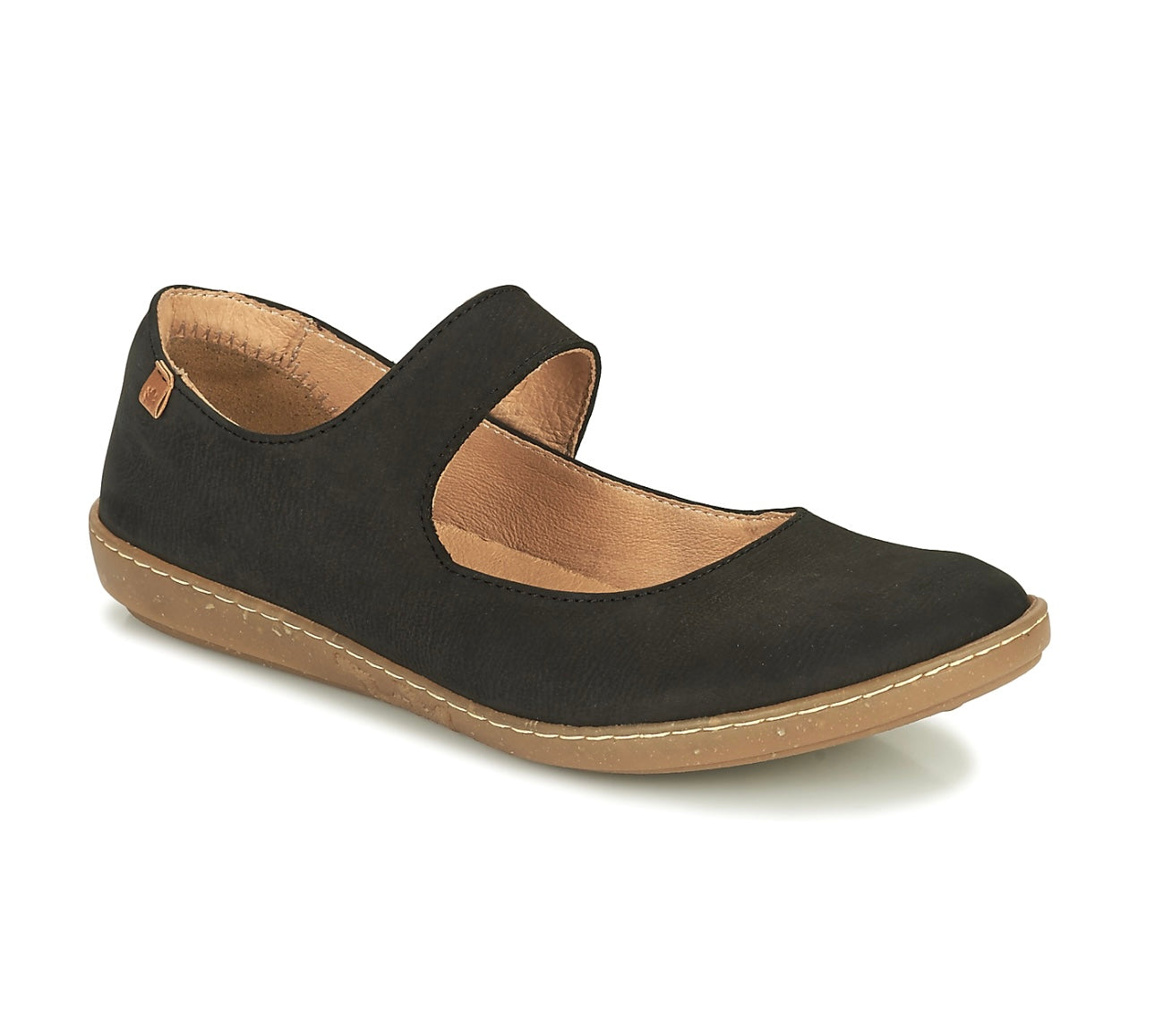 El Naturalista 5301 Black Coral Pleasant Elastic Strap Mary Jane Made In Spain
