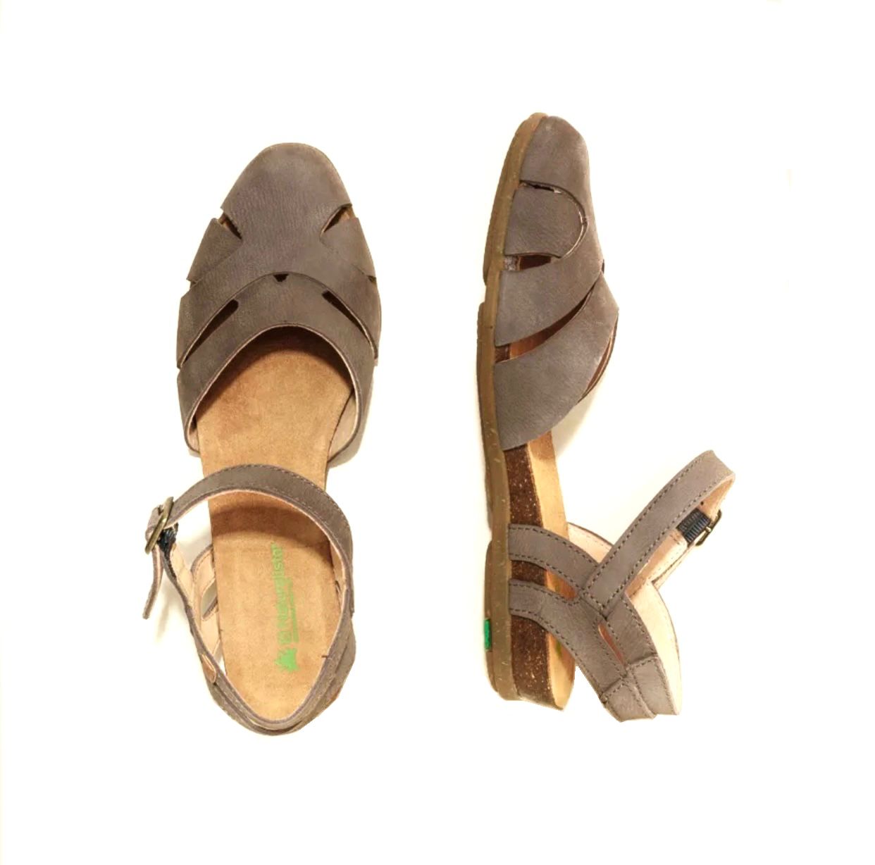 El Naturalista 5207 Stella Plume Mocca Pleasant Leather Flats Made In Redpath Shoes Canberra