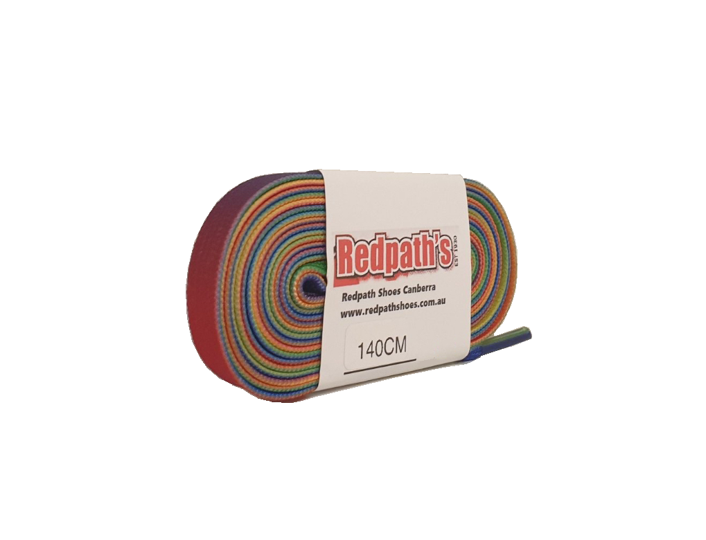 Redpath’s Rainbow 55 Inch 140cm (8-10 Eyelet) Flat Polyester Shoe Laces