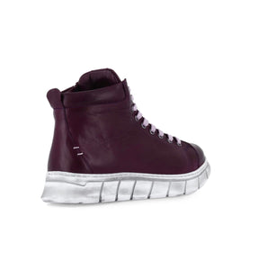Cabello Comfort Uki Purple 9 Eyelet Zip Ankle Boot Made In Turkey