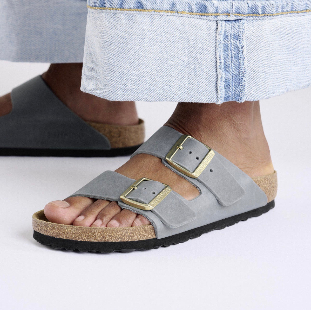 Birkenstock Arizona Basalt Gray Waxy Leather Made In Germany