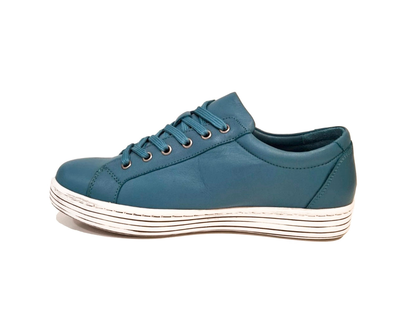 Cabello Comfort Unity Petrol Turquoise Light Blue 6 Eyelet Zip Shoe Made In Turkey