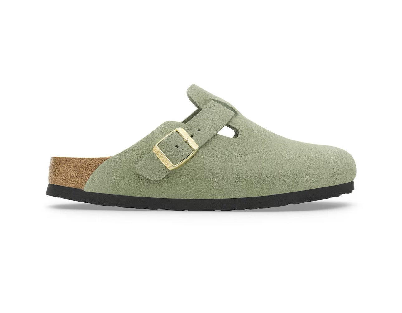 Birkenstock Boston Green Tea Suede Soft Footbed Made In Germany