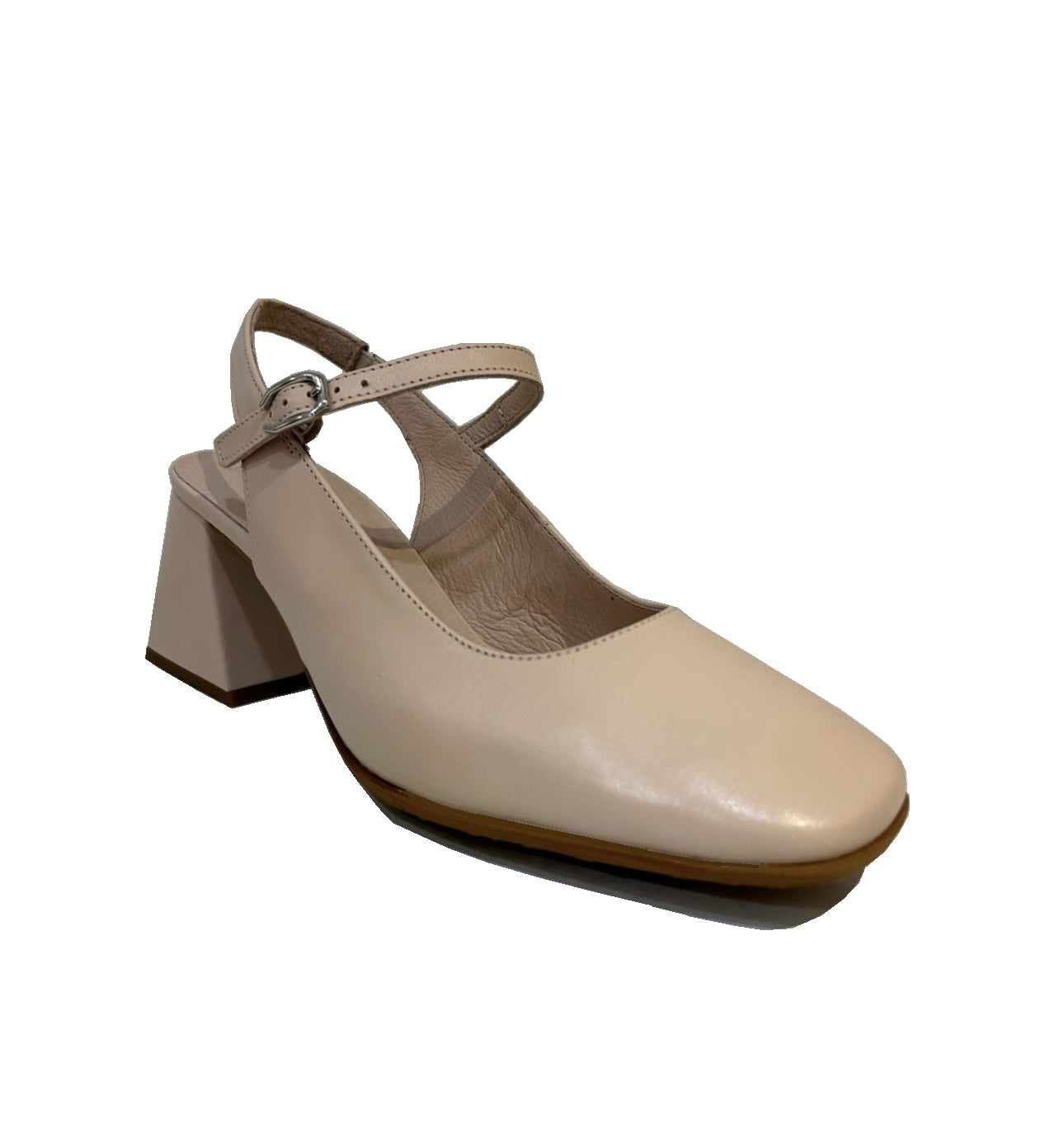 Wonders H-6307 Iseo V Palo Beige Cream Leather Court Shoe Made In Spain
