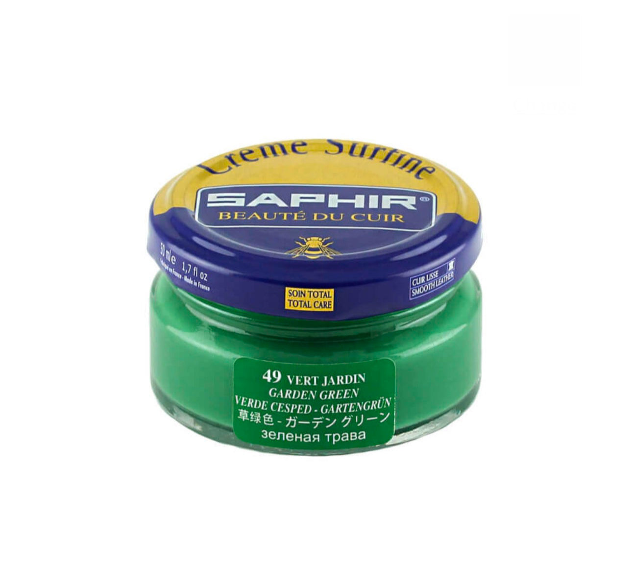 Saphir 49 Vert Jardin Garden Green Renovating Cream Polish 50ml Made In France