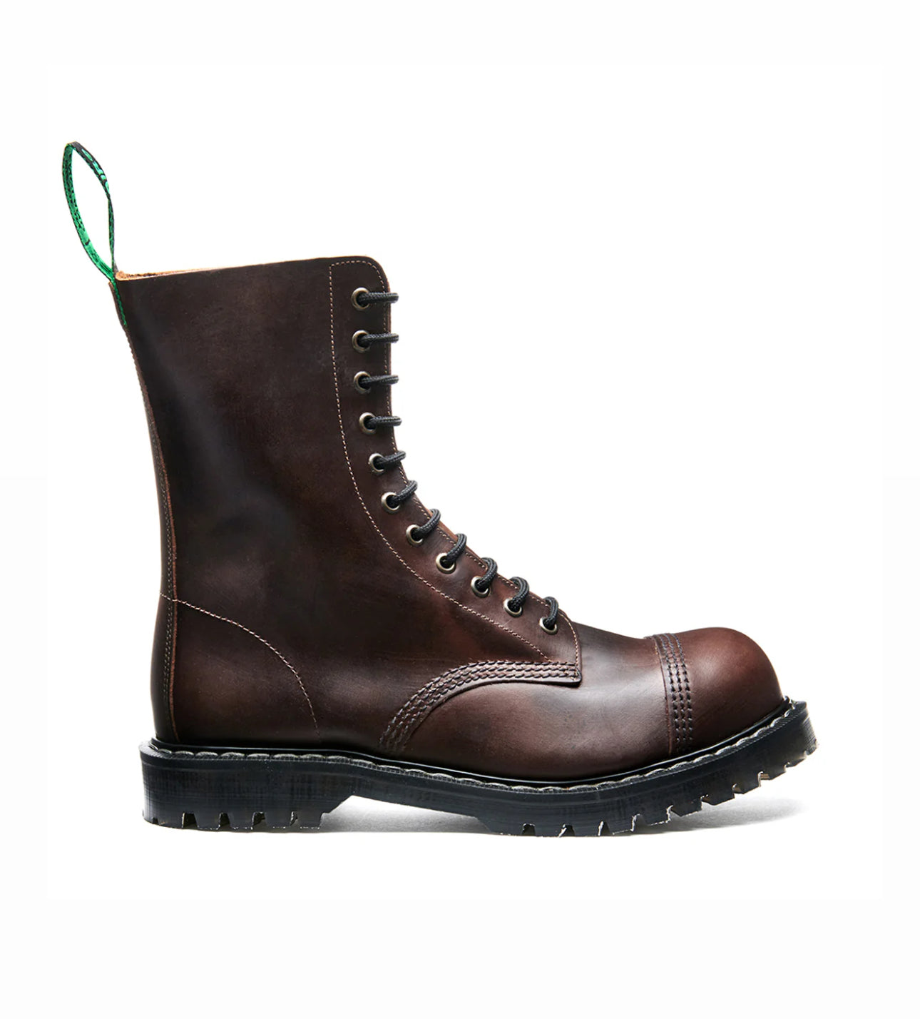 Solovair Crazy Horse Brown Steel Toe 11 Eyelet Boot Made In England