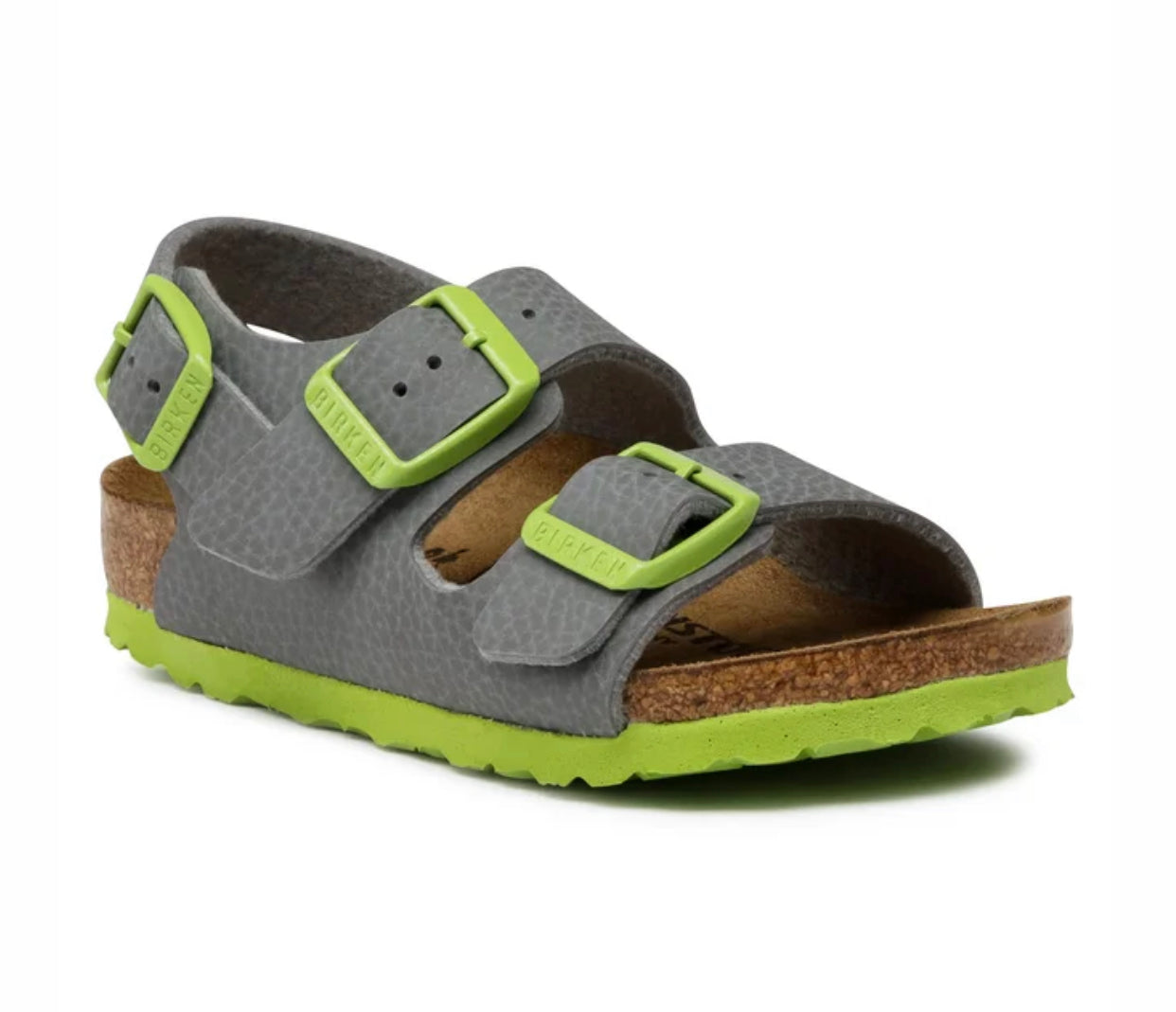 Birkenstock Milano Kids Kinder Desert Soil Gray Green Birko-Flor Made In Germany