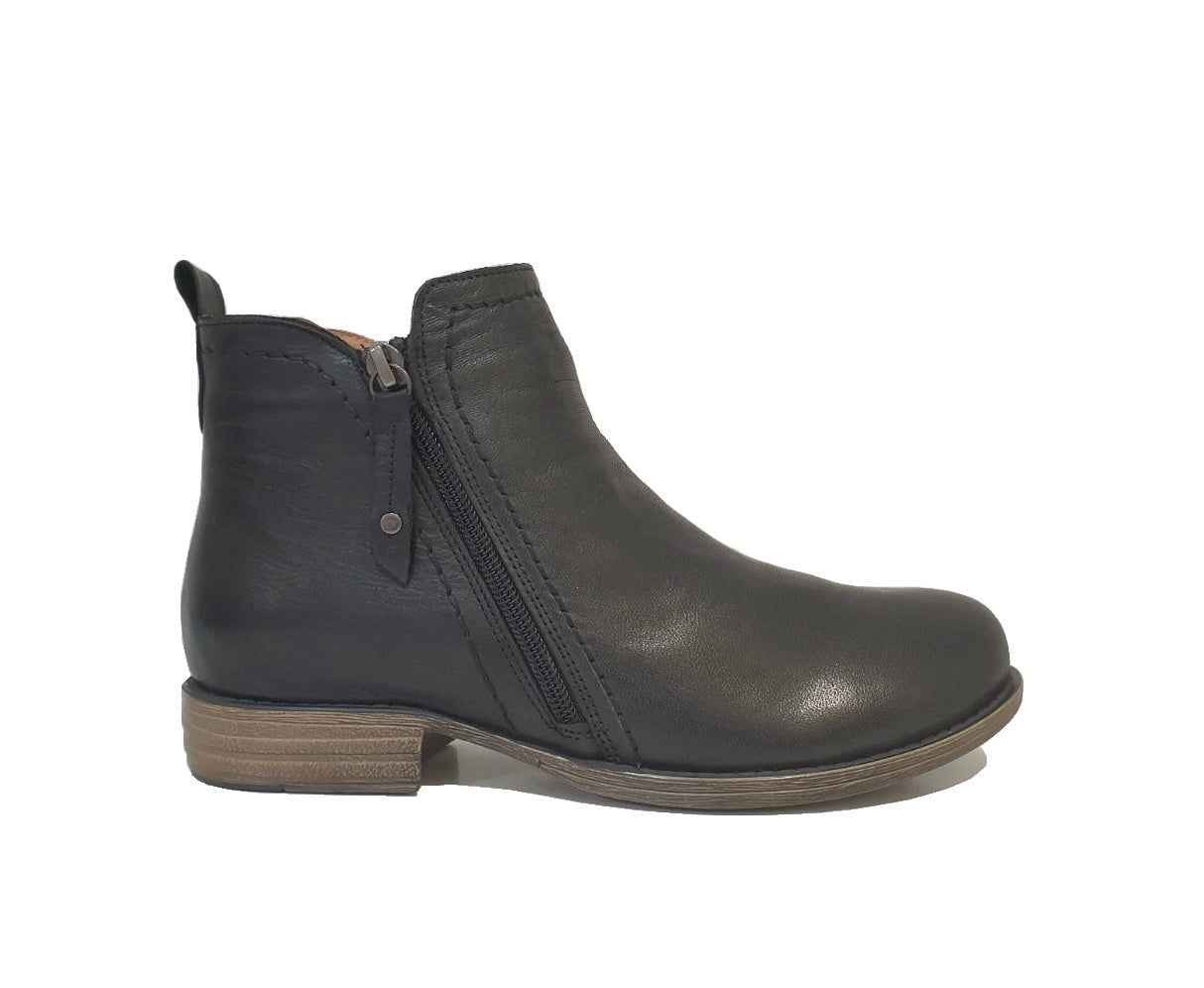 Sala Europe Eva-2 Black Double Zip Ankle Boot Made In Turkey