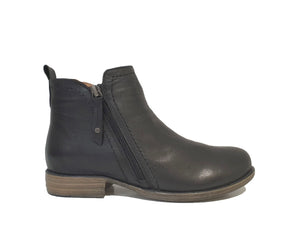 Sala Europe Eva-2 Black Double Zip Ankle Boot Made In Turkey