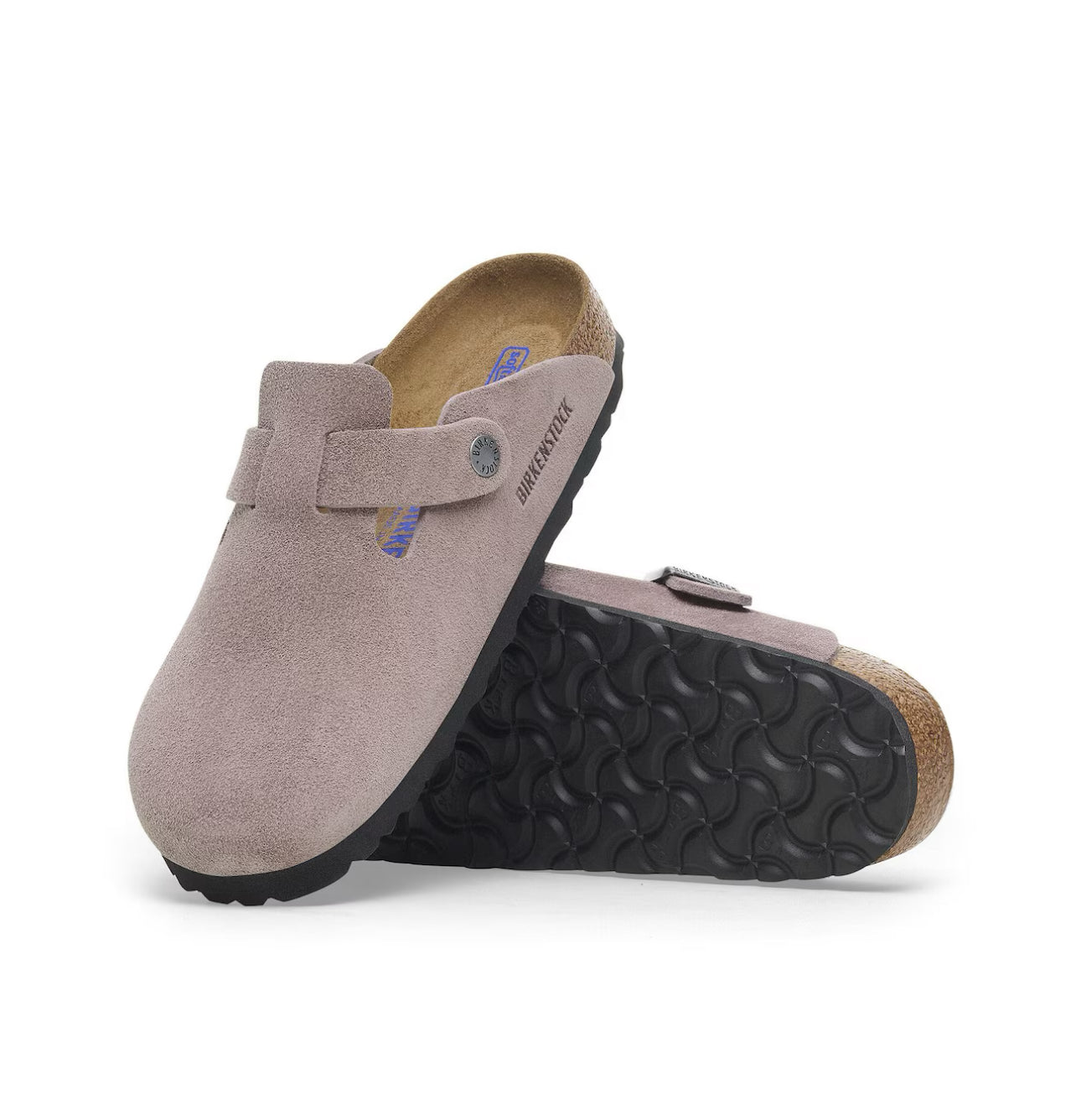 Birkenstock Boston Faded Purple Suede Soft Footbed Made In Germany