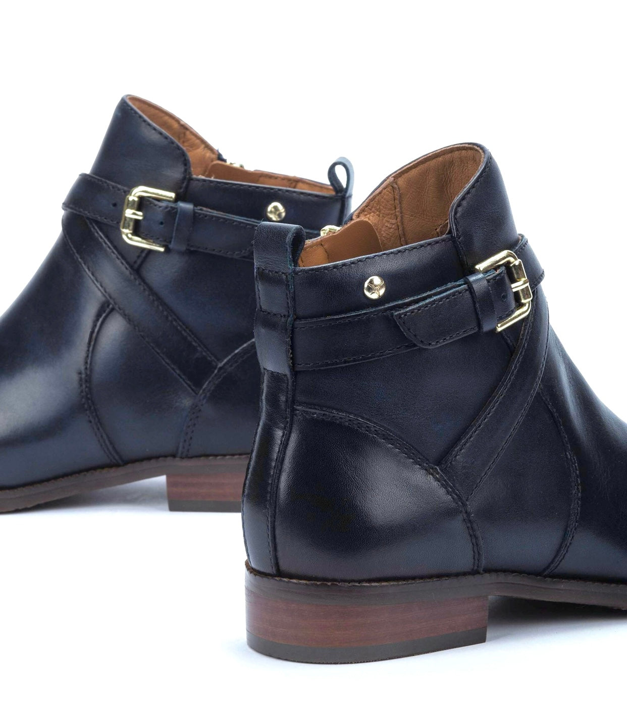 Pikolinos Royal W4D-8614 Space Navy Blue Buckle Zip Ankle Boot Made In Spain