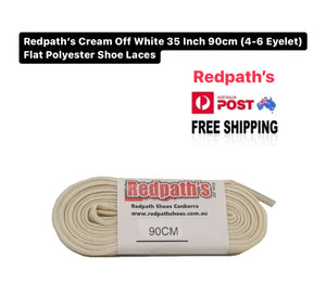 Redpath’s Cream Off White 35 Inch 90cm (4-6 Eyelet) Flat Polyester Shoe Laces