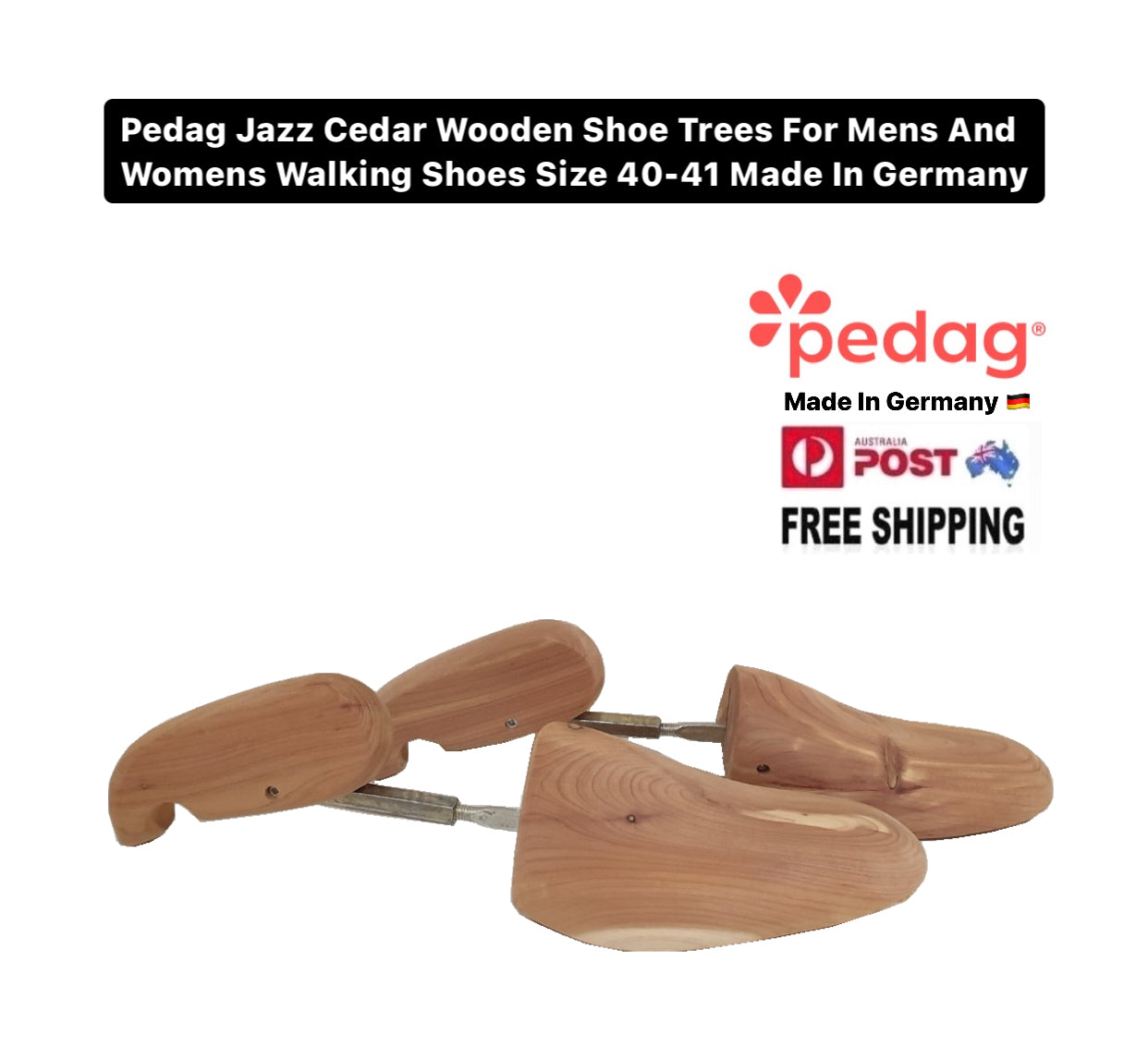 Pedag Jazz Cedar Wooden Shoe Trees For Mens And Womens Walking Shoes Size 40-41 Made In Germany