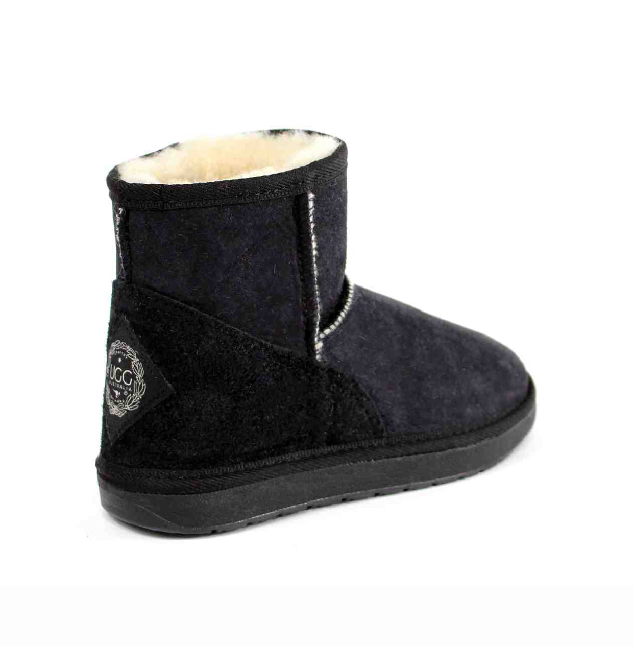 Ugg Australia Mini Black Cream Sheepskin Ankle Boot Made In Australia