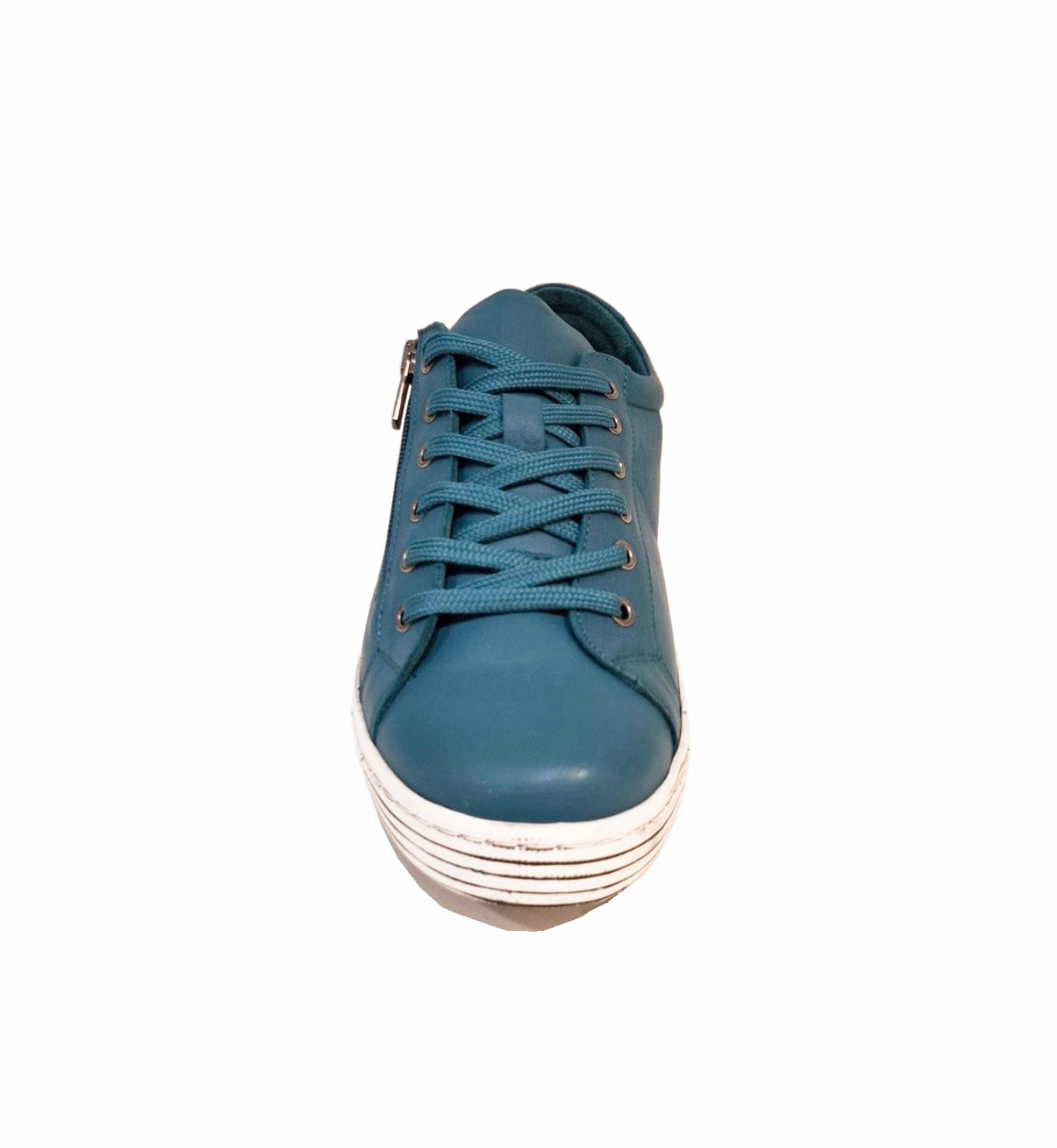 Cabello Comfort Unity Petrol Turquoise Light Blue 6 Eyelet Zip Shoe Made In Turkey