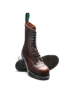 Solovair Crazy Horse Brown Steel Toe 11 Eyelet Boot Made In England Redpath Shoes Canberra