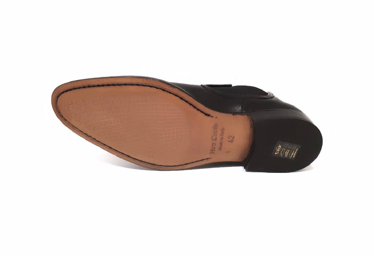 Imaschi Gold 3651 Vitello Nero Black Leather Chelsea Boot Made In Italy