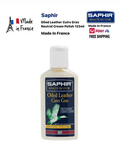 Saphir Oiled Leather Cuirs Gras Neutral Cream Polish 125ml Made In France