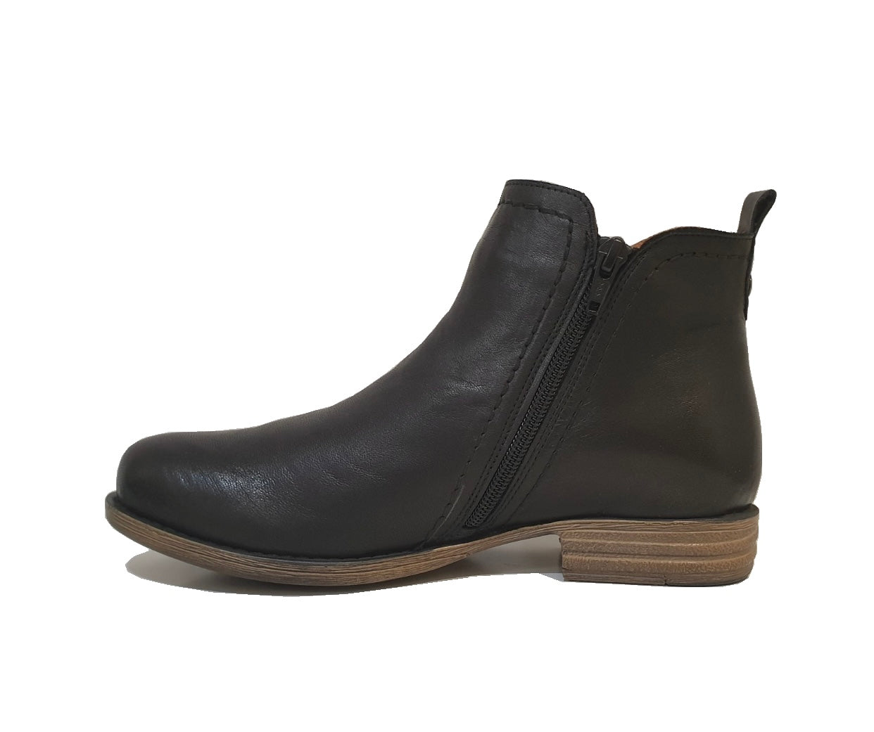 Sala Europe Eva-2 Black Double Zip Ankle Boot Made In Turkey