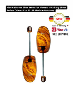 Nico Cellulose Shoe Trees For Women's Walking Shoes Amber Colour Size 35-38 Made In Germany