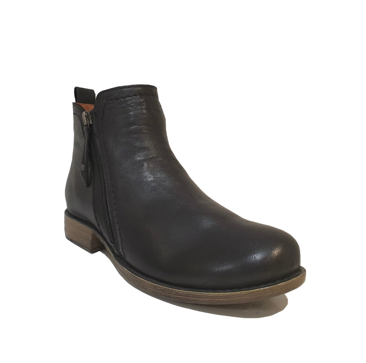 Sala Europe Eva-2 Black Double Zip Ankle Boot Made In Turkey