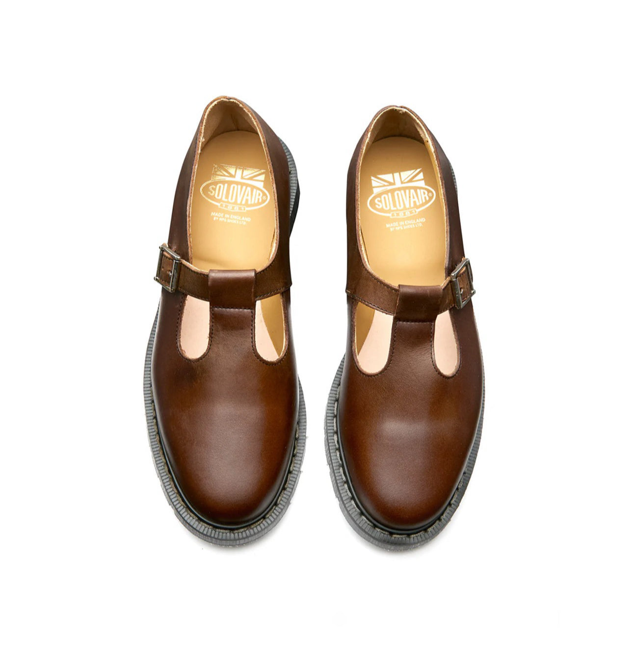 Solovair Gaucho Crazy Horse Brown Mary Jane Shoe Made In England