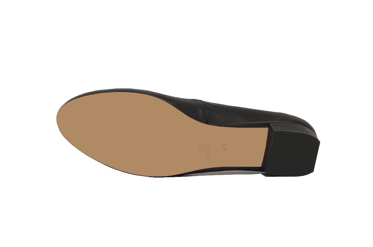 Wonders A-2602 Black Negro Leather Flats Made In Spain