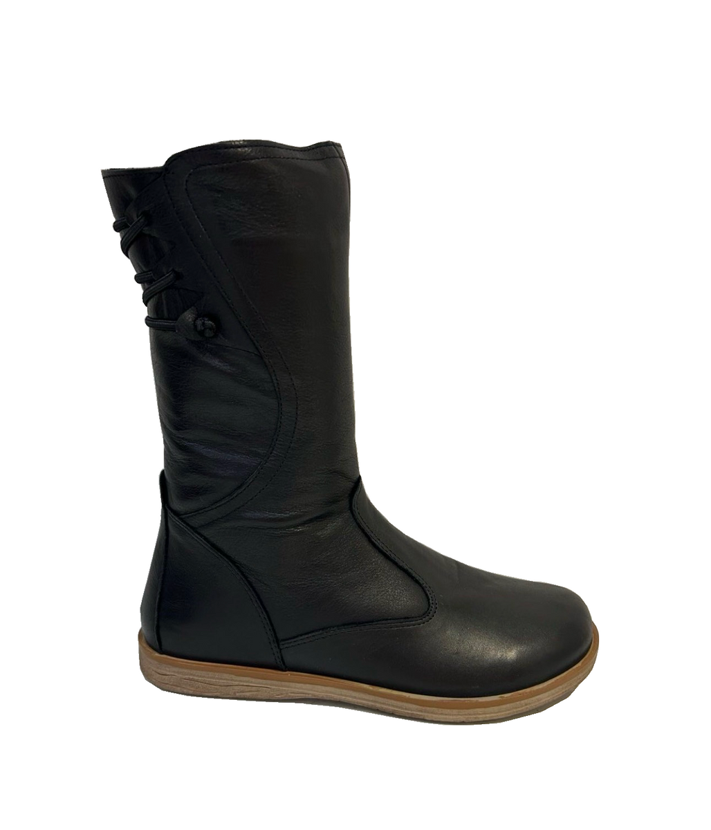 Sala Europe Zita Black Leather Zip Mid Calf Boot Made In Turkey ...