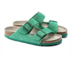 Birkenstock Arizona Bold Green Suede Soft Footbed Made In Germany