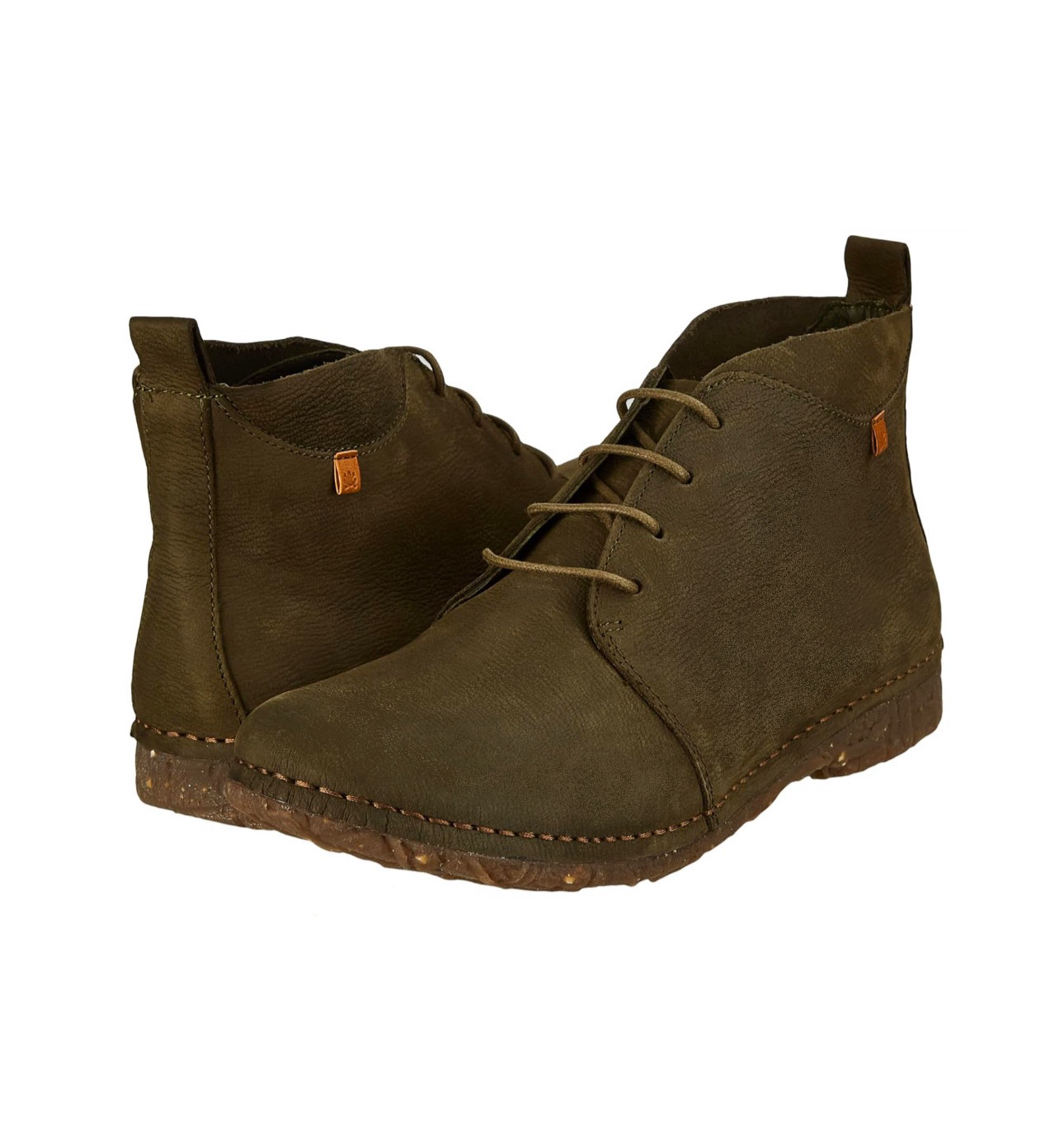 El Naturalista N974 Forest Green Lace Up Ankle Boots Made In Spain