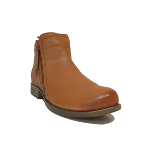 Sala Europe Eva-2 Coconut Light Tan Double Zip Ankle Boot Made In Turkey
