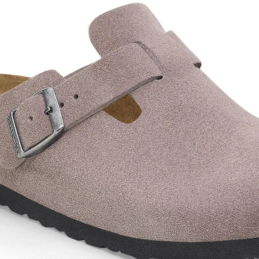 Birkenstock Boston Faded Purple Suede Soft Footbed Made In Germany