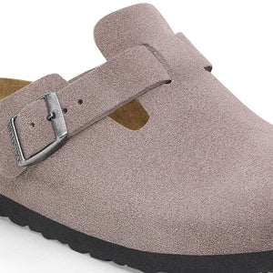 Birkenstock Boston Faded Purple Suede Soft Footbed Made In Germany