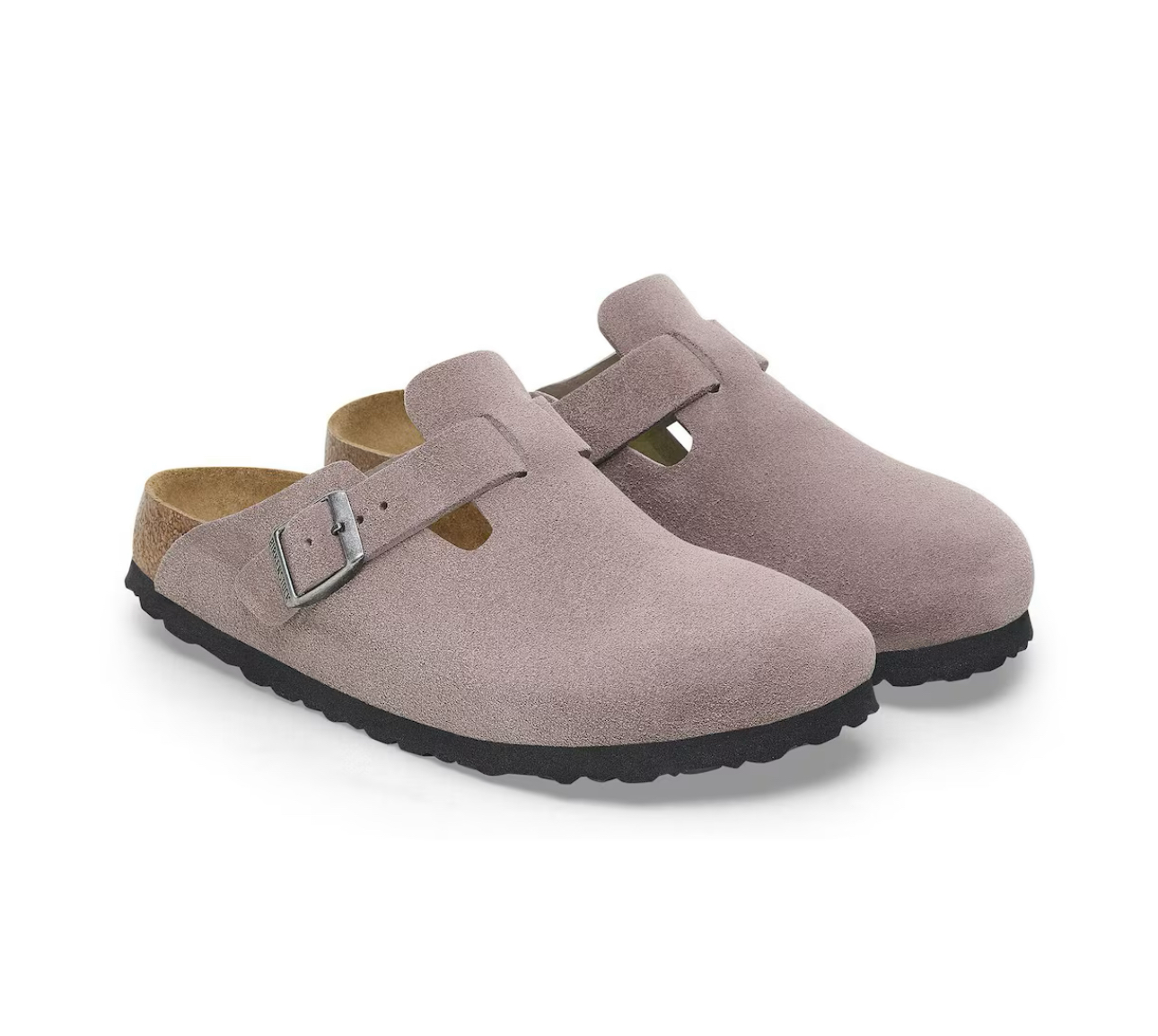 Birkenstock Boston Faded Purple Suede Soft Footbed Made In Germany