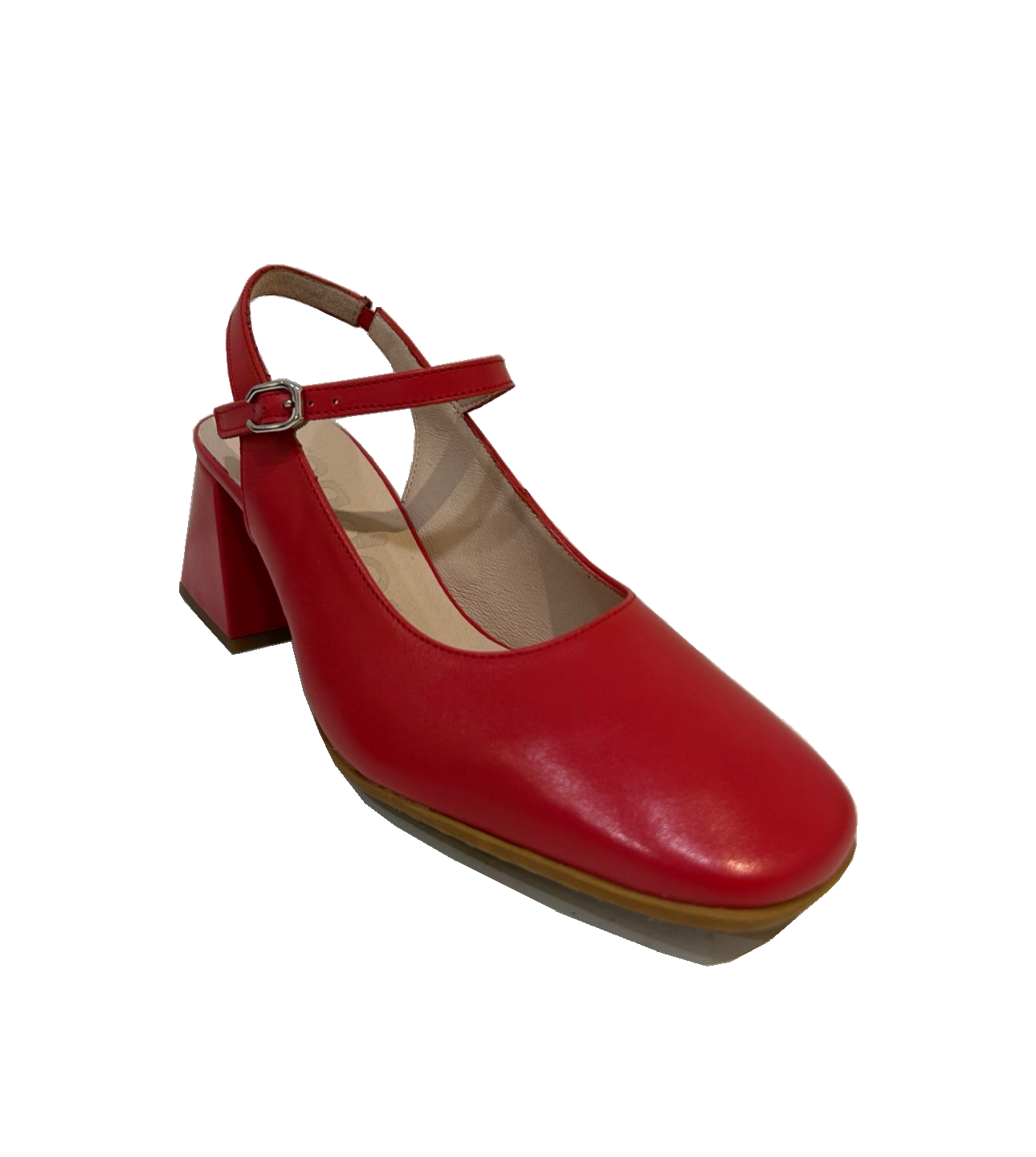 Wonders H-6307 Iseo V Rojo Red Leather Court Shoe Made In Spain