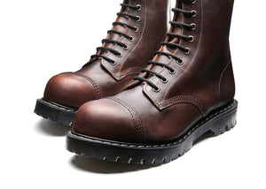 Solovair Crazy Horse Brown Steel Toe 11 Eyelet Boot Made In England