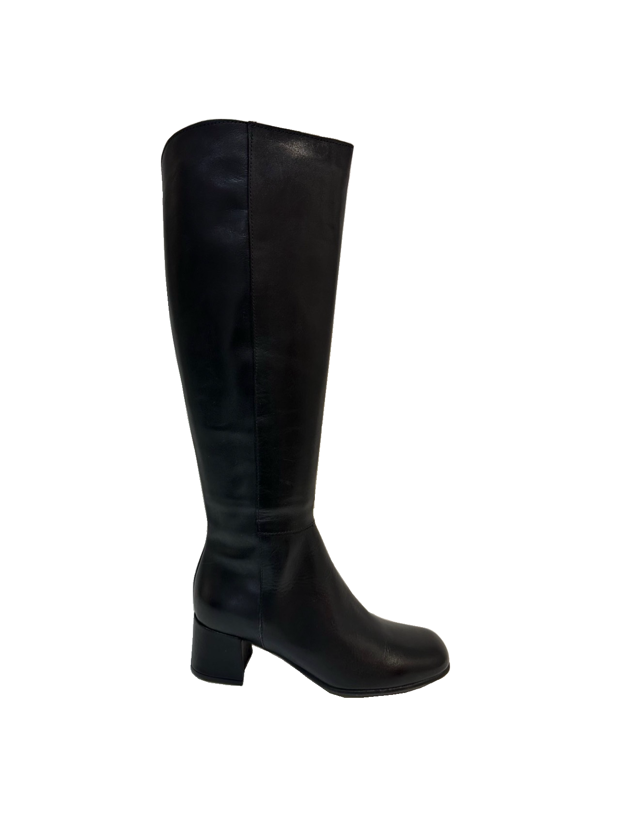 Progetto T210 Black Toffy Nero Knee High Zip Boot Made In Italy