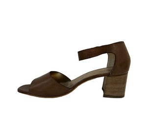 Progetto Q327 Sellaio Tan Brown Leather Court Shoe Made In Italy